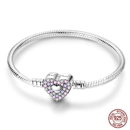 925 Silver Bracelet Four-Leaf Clover with Green Zirconia