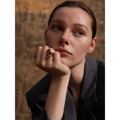 Geometric Stainless Steel Ring, ELEGANT