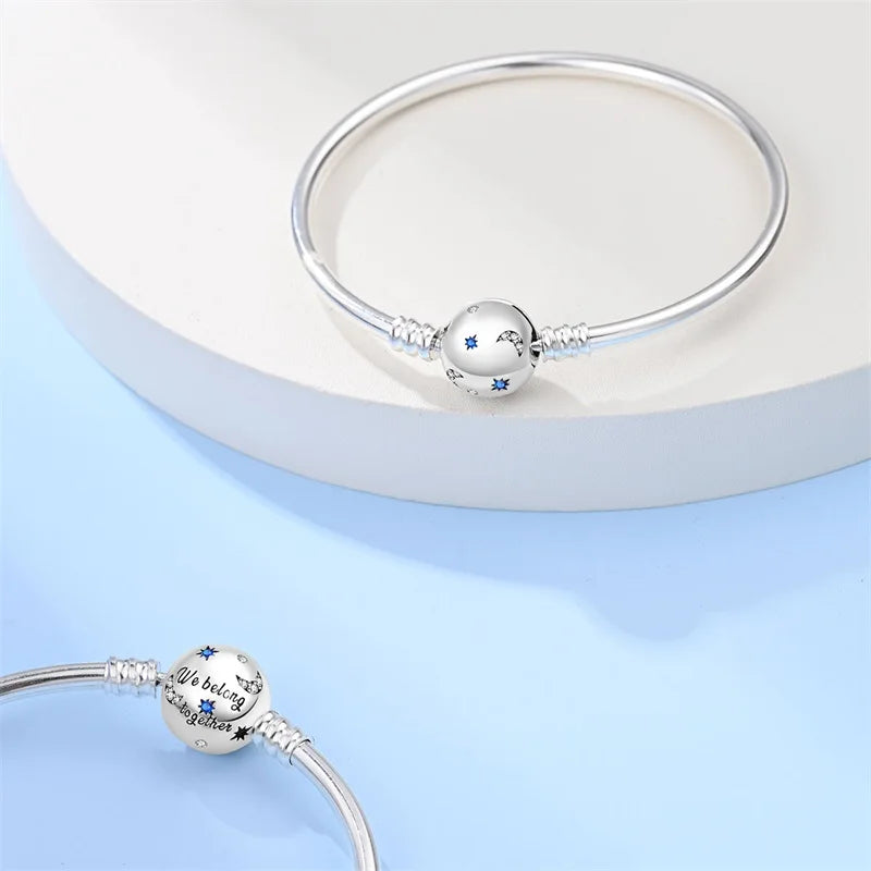 925 Silver Bracelet Four-Leaf Clover with Green Zirconia