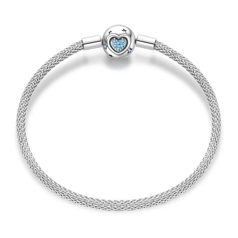 925 Silver Bracelet Four-Leaf Clover with Green Zirconia
