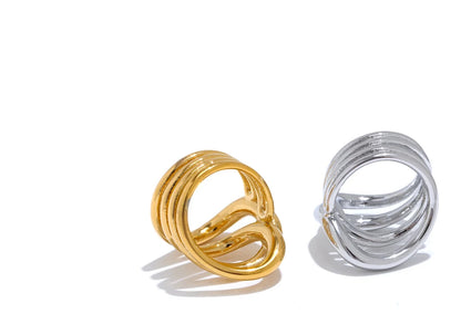 Geometric Stainless Steel Ring, ELEGANT