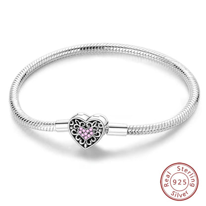 925 Silver Bracelet Four-Leaf Clover with Green Zirconia