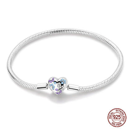 925 Silver Bracelet Four-Leaf Clover with Green Zirconia