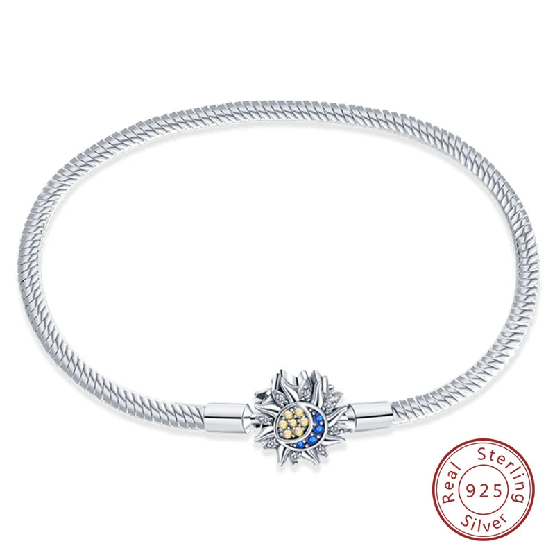 925 Silver Bracelet Four-Leaf Clover with Green Zirconia
