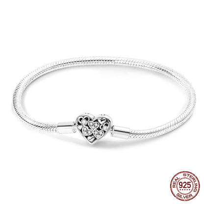 925 Silver Bracelet Four-Leaf Clover with Green Zirconia
