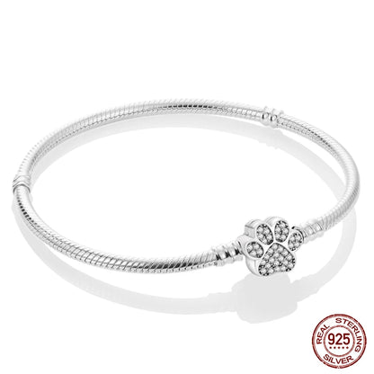 925 Silver Bracelet Four-Leaf Clover with Green Zirconia