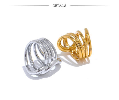 Geometric Stainless Steel Ring, ELEGANT