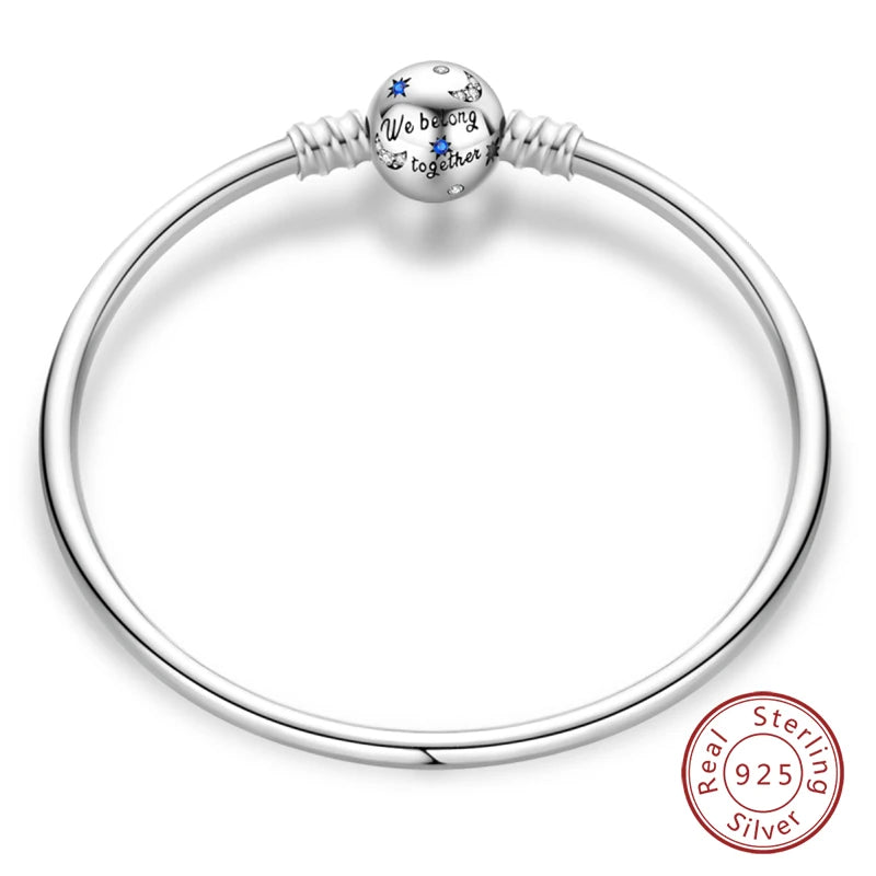 925 Silver Bracelet Four-Leaf Clover with Green Zirconia
