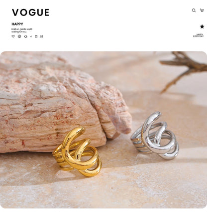 Geometric Stainless Steel Ring, ELEGANT
