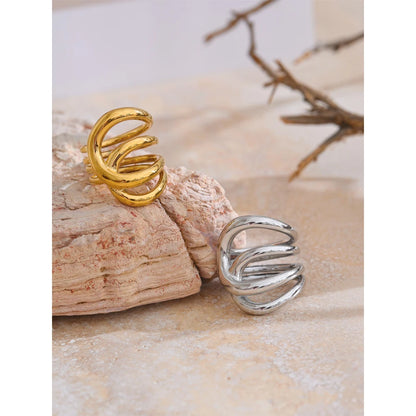Geometric Stainless Steel Ring, ELEGANT