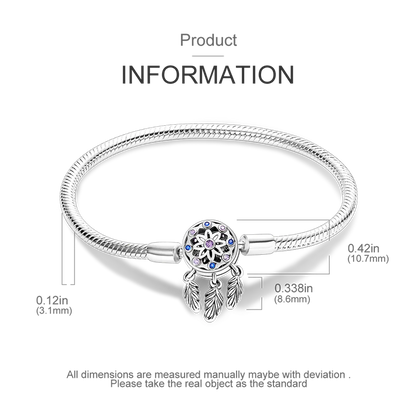 925 Silver Bracelet Four-Leaf Clover with Green Zirconia