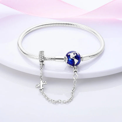 925 Silver Bracelet Four-Leaf Clover with Green Zirconia