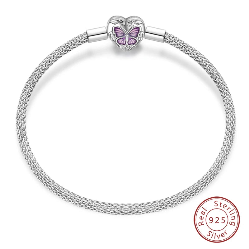925 Silver Bracelet Four-Leaf Clover with Green Zirconia
