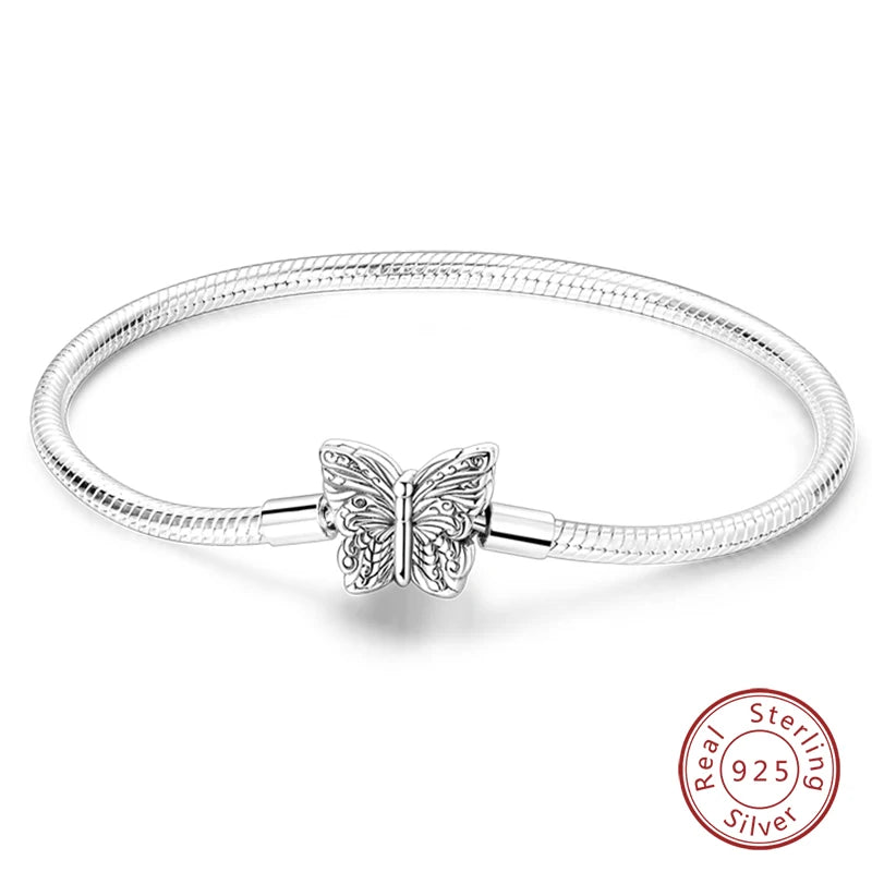925 Silver Bracelet Four-Leaf Clover with Green Zirconia
