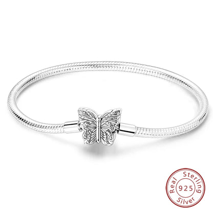 925 Silver Bracelet Four-Leaf Clover with Green Zirconia