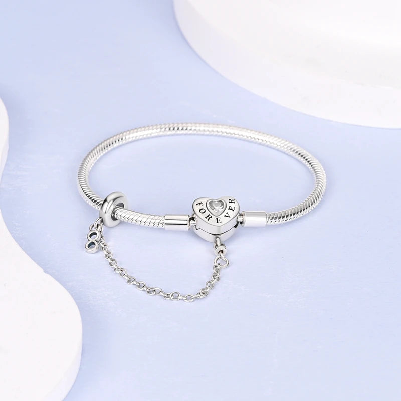 925 Silver Bracelet Four-Leaf Clover with Green Zirconia