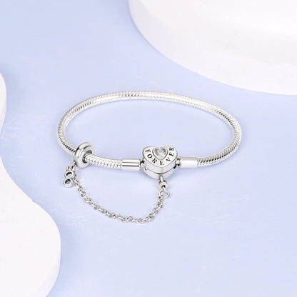 925 Silver Bracelet Four-Leaf Clover with Green Zirconia