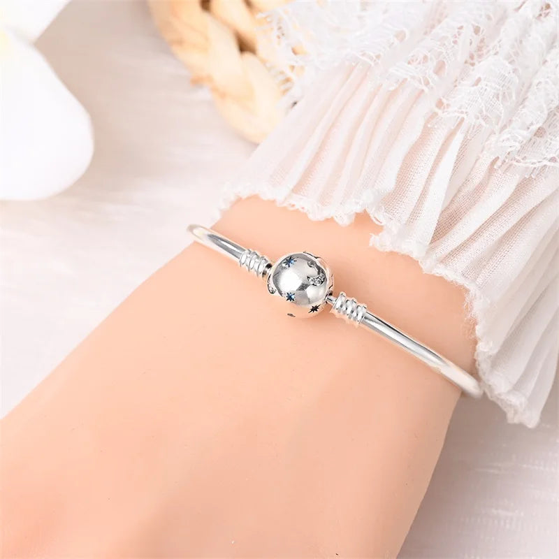925 Silver Bracelet Four-Leaf Clover with Green Zirconia