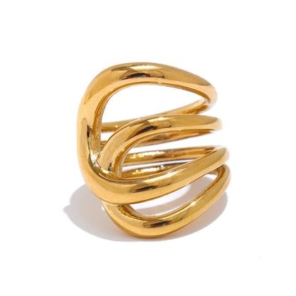 Geometric Stainless Steel Ring, ELEGANT