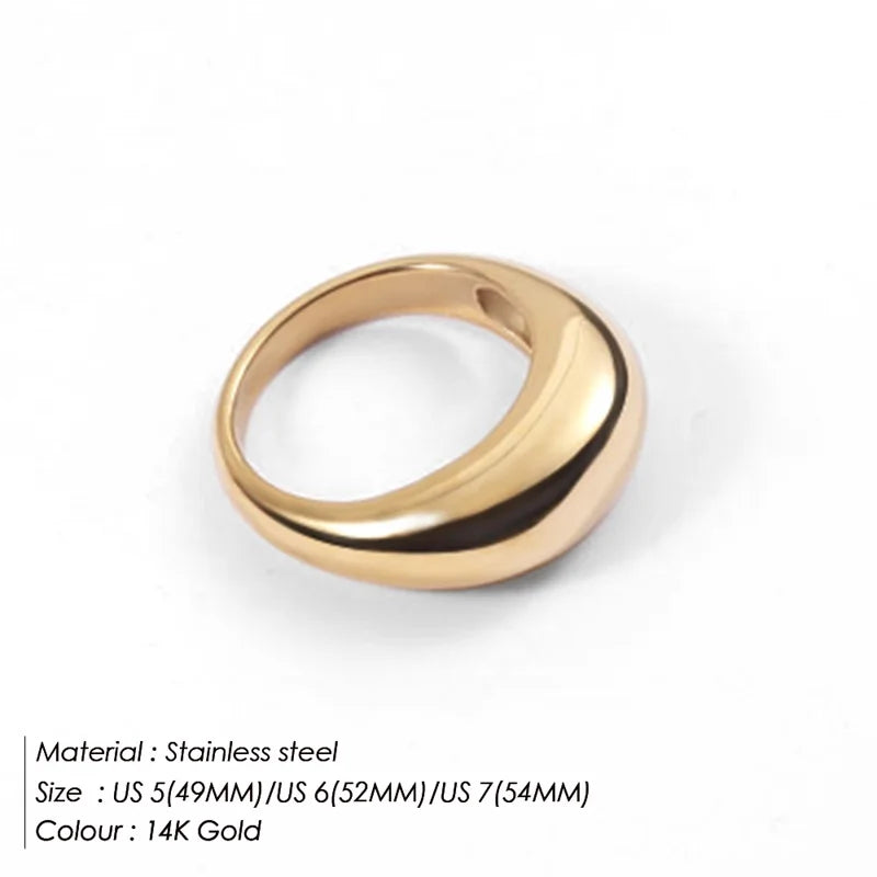 Geometric Arc Ring in Stainless Steel – Minimalist Elegance