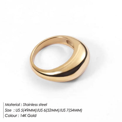Geometric Arc Ring in Stainless Steel – Minimalist Elegance