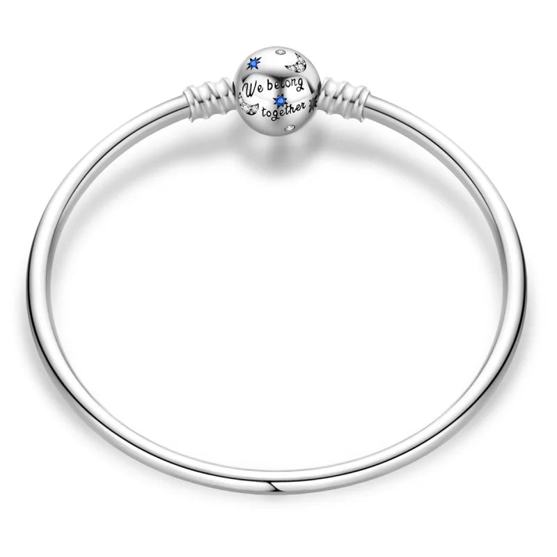 925 Silver Bracelet Four-Leaf Clover with Green Zirconia