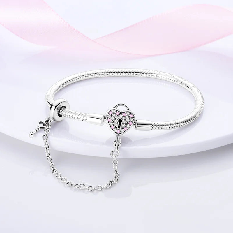 925 Silver Bracelet Four-Leaf Clover with Green Zirconia