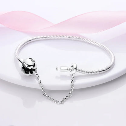 925 Silver Bracelet Four-Leaf Clover with Green Zirconia