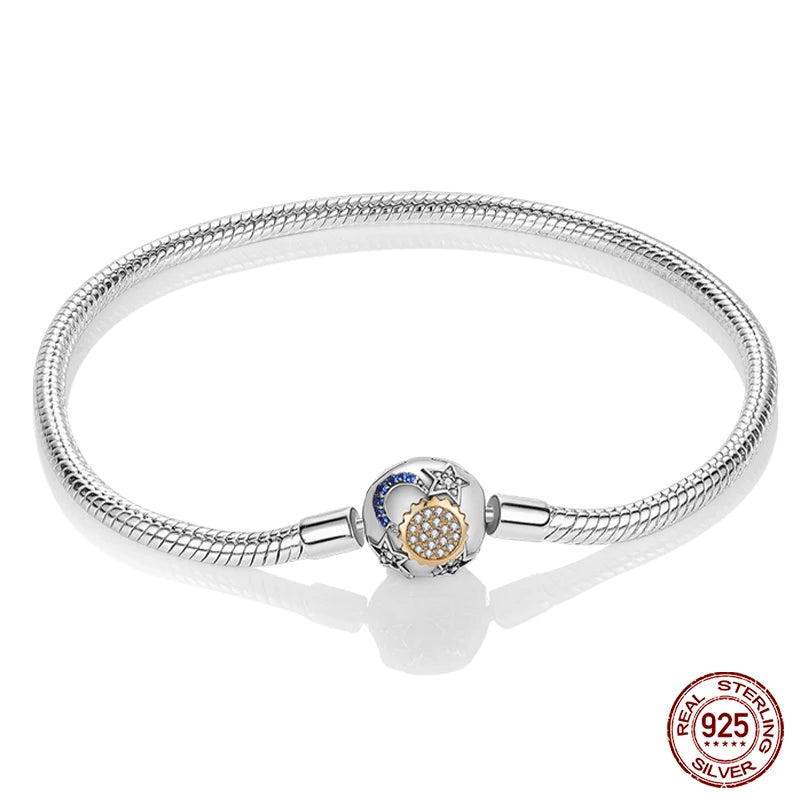 925 Silver Bracelet Four-Leaf Clover with Green Zirconia