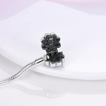 925 Silver Bracelet Four-Leaf Clover with Green Zirconia