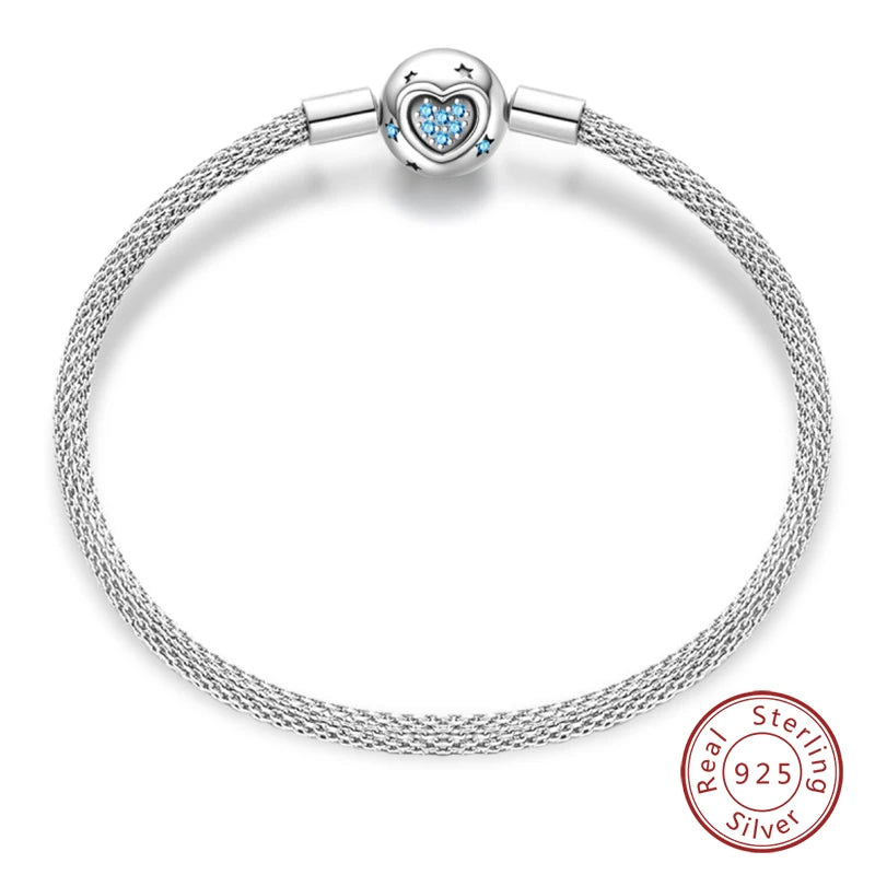 925 Silver Bracelet Four-Leaf Clover with Green Zirconia