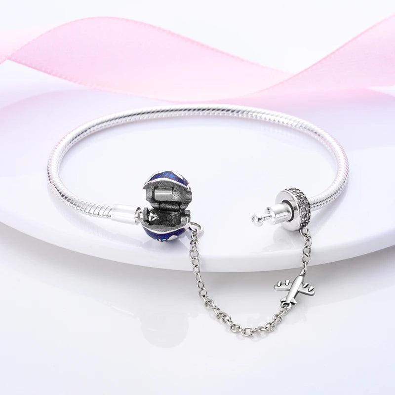 925 Silver Bracelet Four-Leaf Clover with Green Zirconia