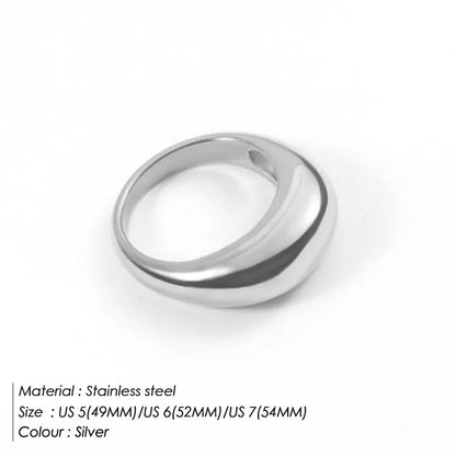 Geometric Arc Ring in Stainless Steel – Minimalist Elegance