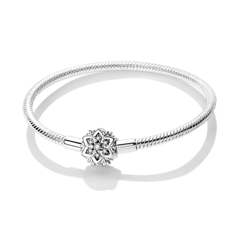 925 Silver Bracelet Four-Leaf Clover with Green Zirconia