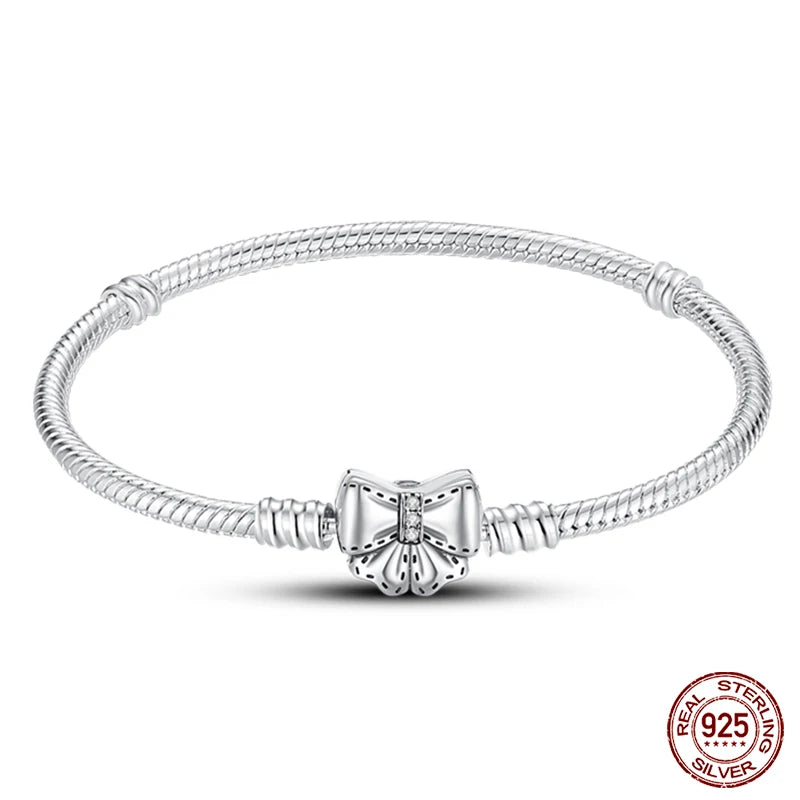 925 Silver Bracelet Four-Leaf Clover with Green Zirconia