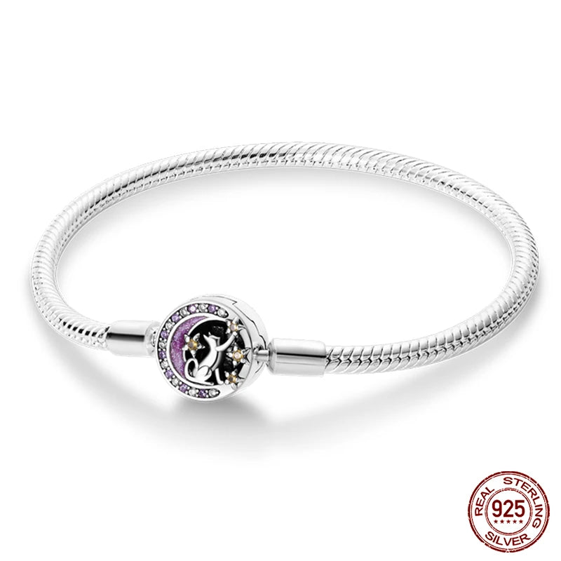 925 Silver Bracelet Four-Leaf Clover with Green Zirconia