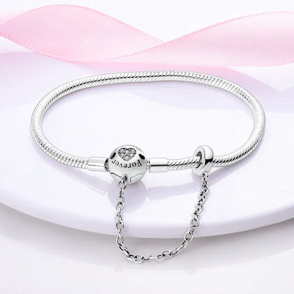 925 Silver Bracelet Four-Leaf Clover with Green Zirconia